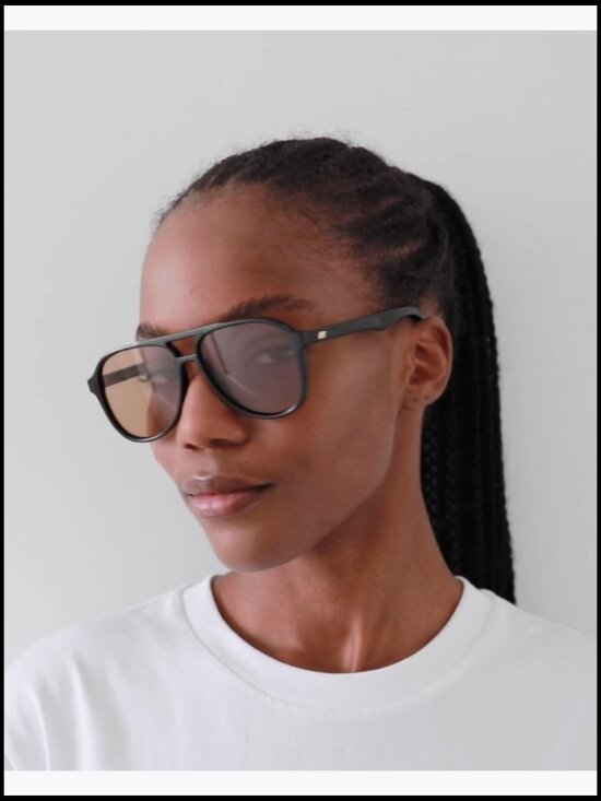 Vintage Aviator Sunglasses - Non-Polarized Tan Tint Lenses - Lightweight main image 4
